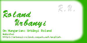 roland urbanyi business card