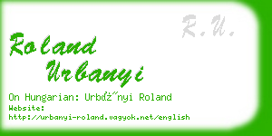 roland urbanyi business card